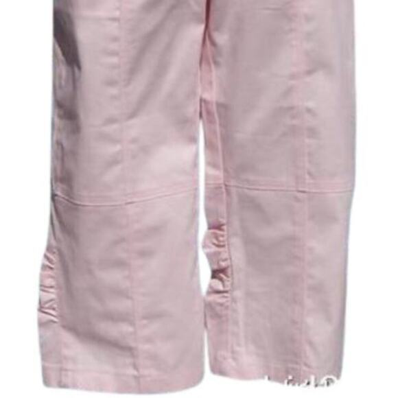 Cache Ruched Denim Jean Clam Diggers Crop Pant New Stretch Metal Buttons $88 NWT - Picture 6 of 6